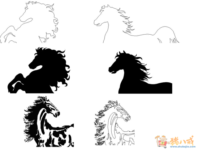 请帮忙绘制一个\马头\形状的矢量图