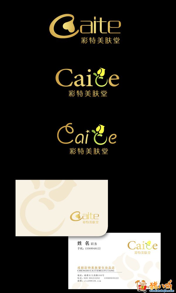 征集彩特美肤堂logo,名片等设计