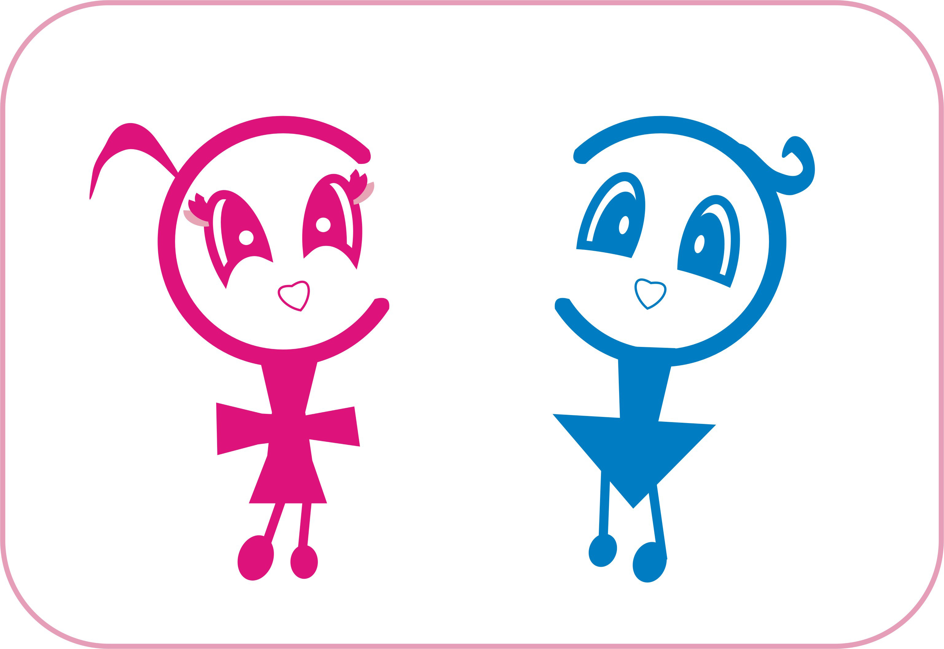 设计一男一女的小孩子卡通人物形象
