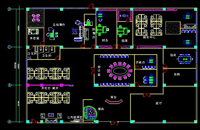 500辦公室平面圖設計