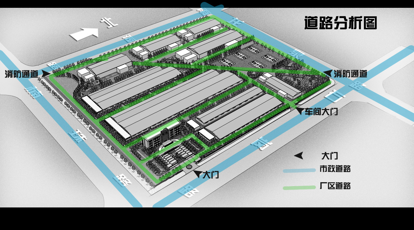 工業園用地規劃平面設計圖第6539486號稿件